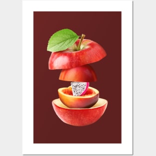 Apple Peach Dragon Fruit Gifts Vegetarian Posters and Art